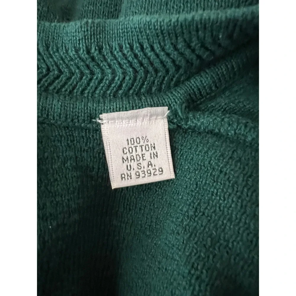 Masters Collection Mens Green Cotton V-Neck Golf Sweater Vest Logo Size Medium